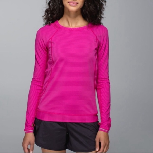 lululemon athletica Tops - Lululemon Run For Gold Jeweled Magenta Long Sleeve Top